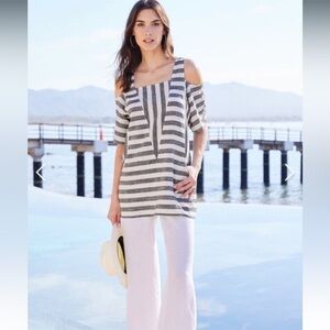 Soft Surroundings Sunset Park Cold Shoulder Tunic Size Medium